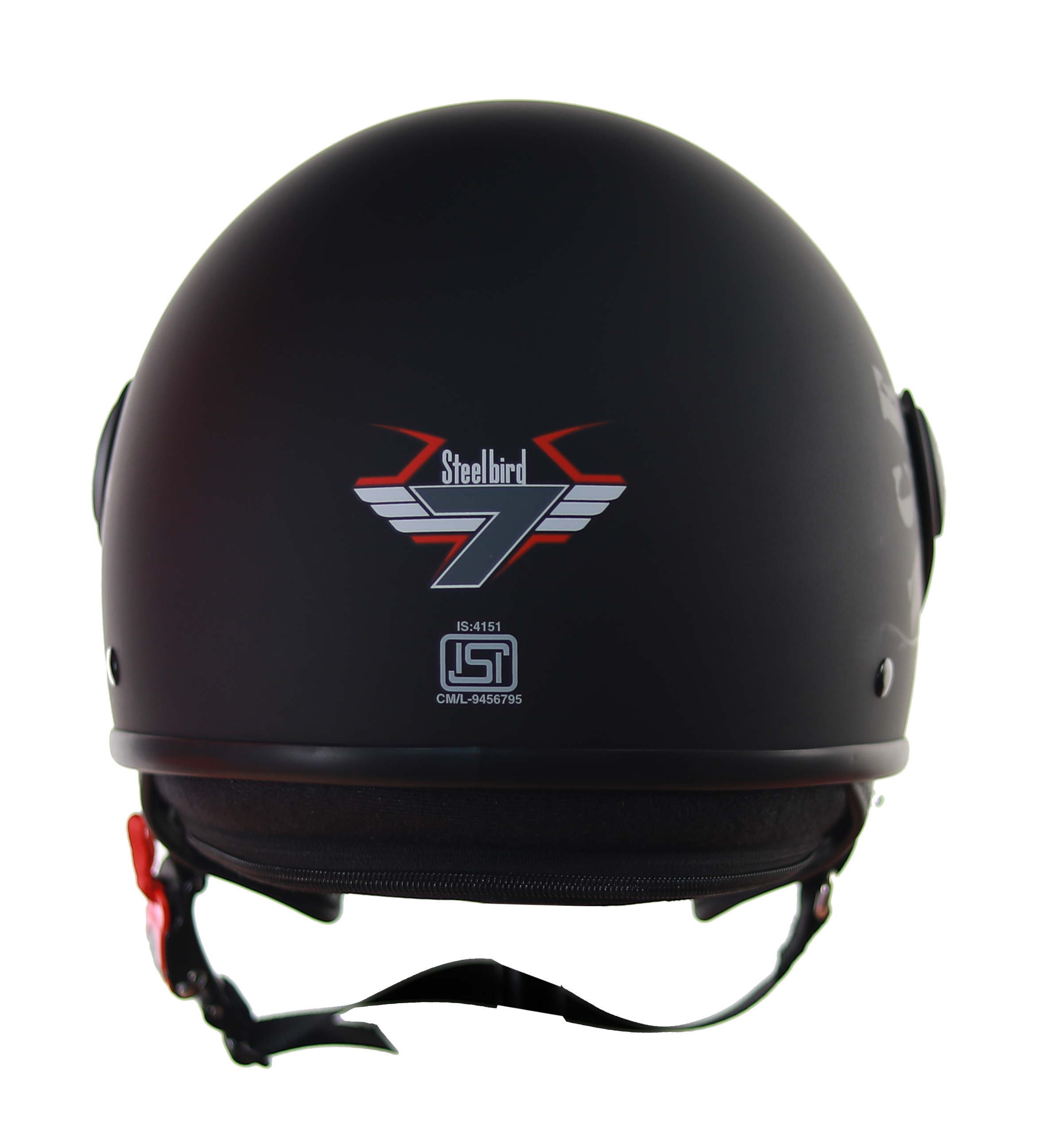 Steelbird SB-27 Tank ISI Certified Open Face Graphic Helmet (Matt Black Grey With Chrome Silver Visor)